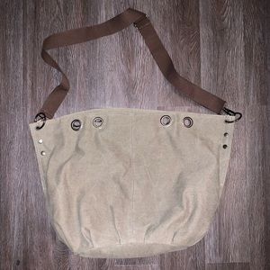 Badass canvas crossbody with rivets & grommets
